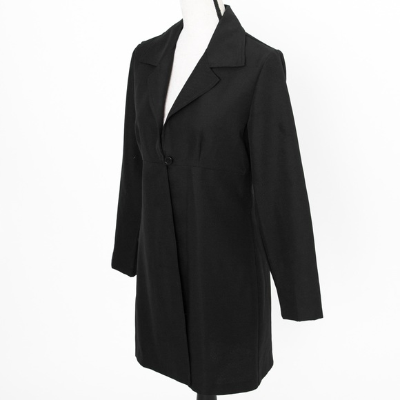 Younique black tailored fit longer silhouette single button blazer jacket 11 Jr - Picture 3 of 11